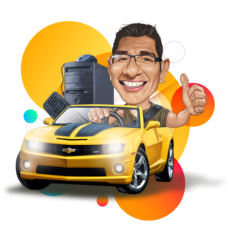 Caricature of Alex Morgan, freelance developer